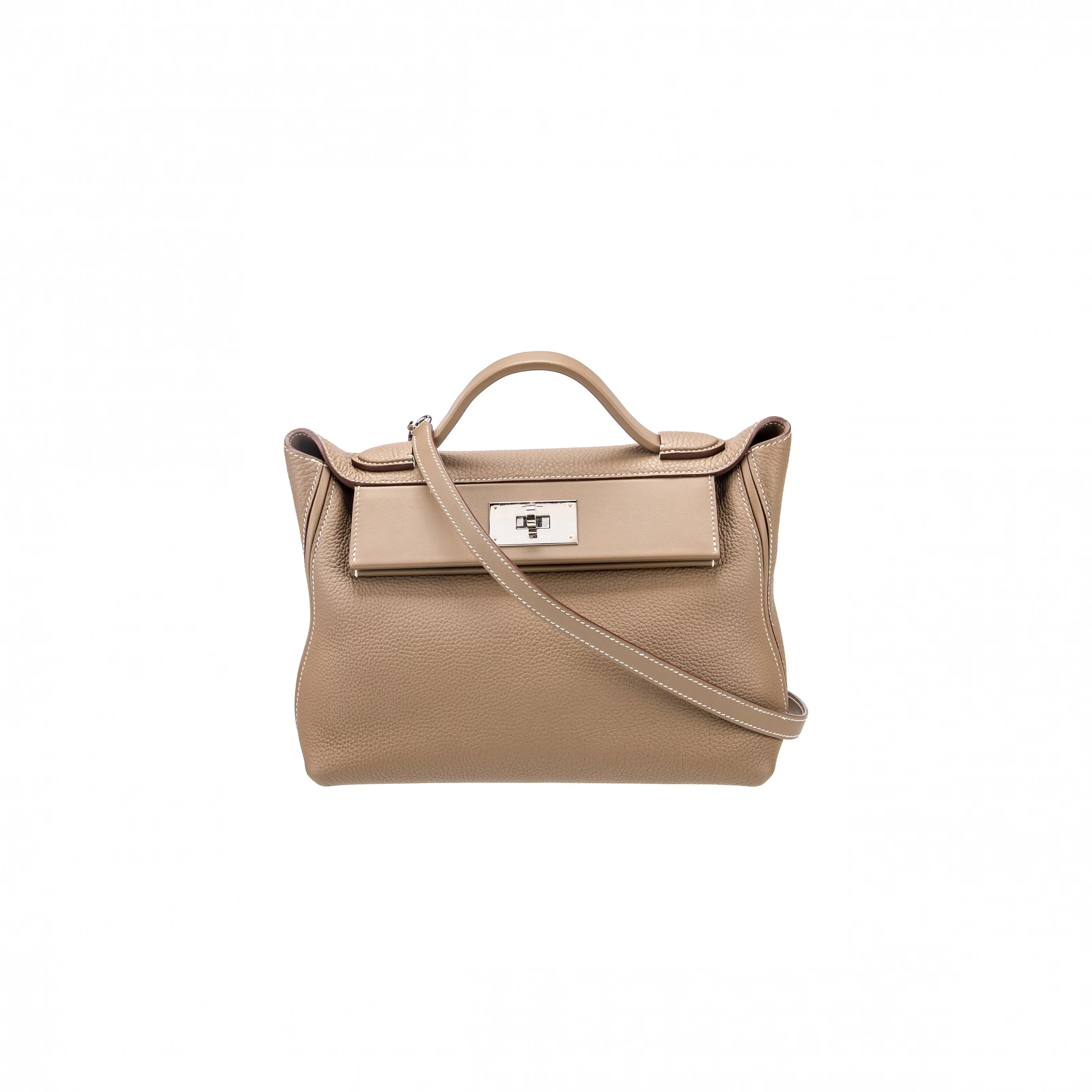 H**mes 24/24 29 clemence beige de weimar palladium hardware h075241cpat (29*24*15cm)